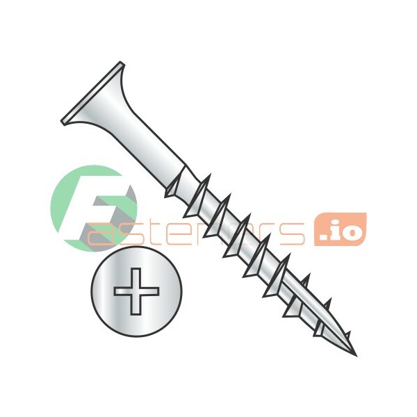 Newport Fasteners Wood Screw, #6, 1-1/8 in, Zinc Plated Steel Flat Head Phillips Drive, 7000 PK 333848 - main
